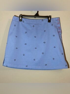 Embroidered Anchor Light Blue Skort